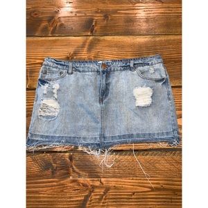 Charlotte Russe Refuge Destructive Jean Skirt